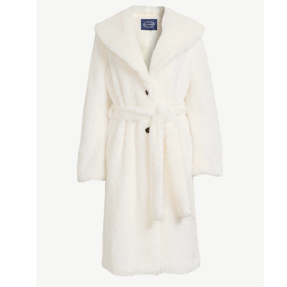 Scoop Women's Faux Fur Jacket with Shawl Collar Sz Lg